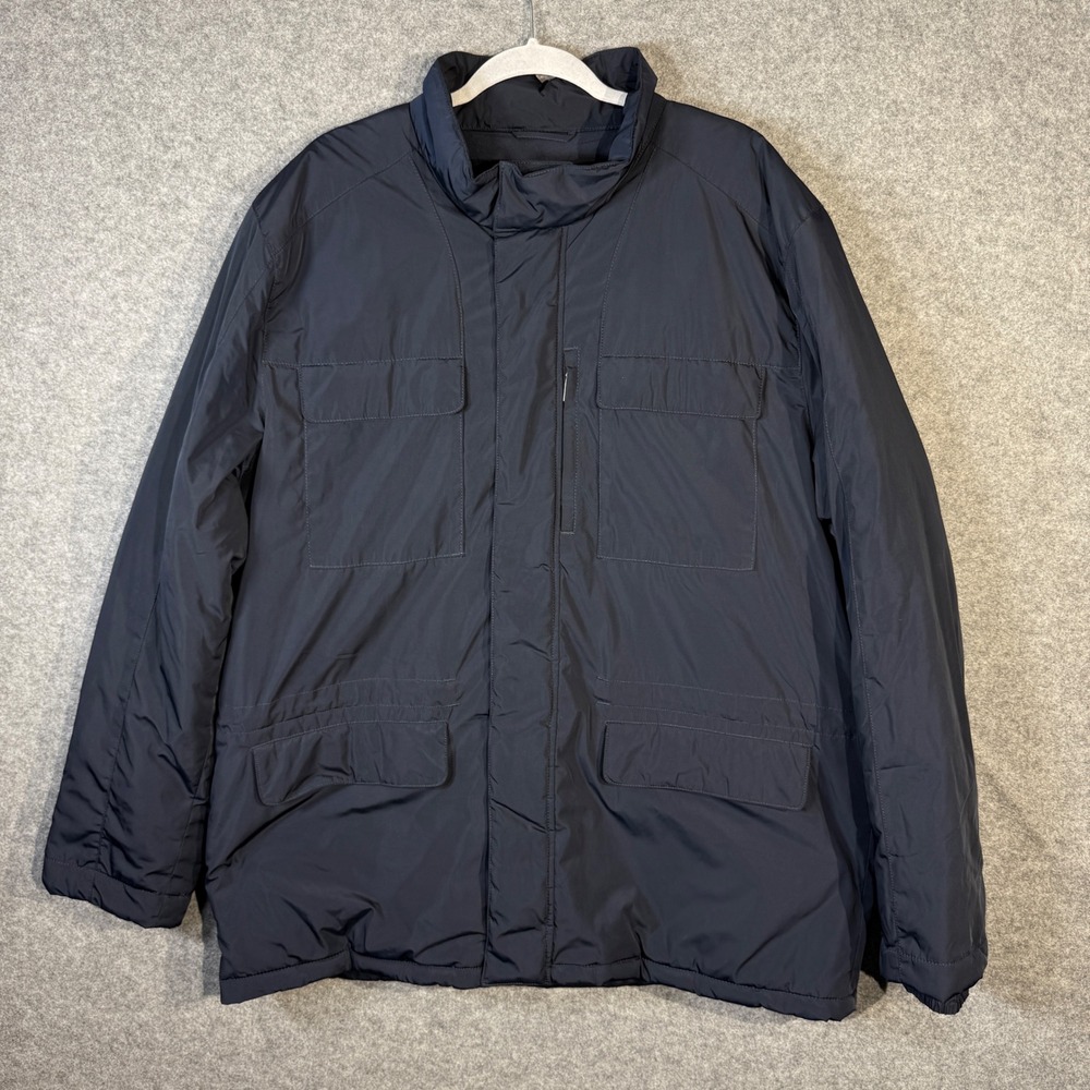 Haggar Heritage Collection Mens XL Full Zip Up Padded Jacket Coat Navy